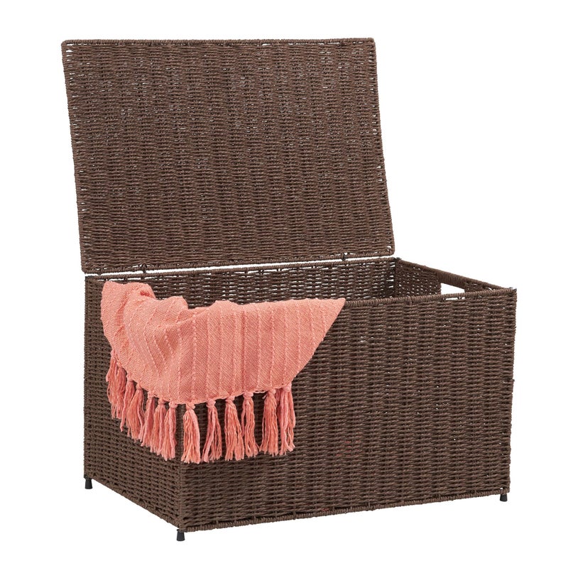 Household Essentials Large Woven Sturge Chest | Paper Rope | Coffee - Image 5